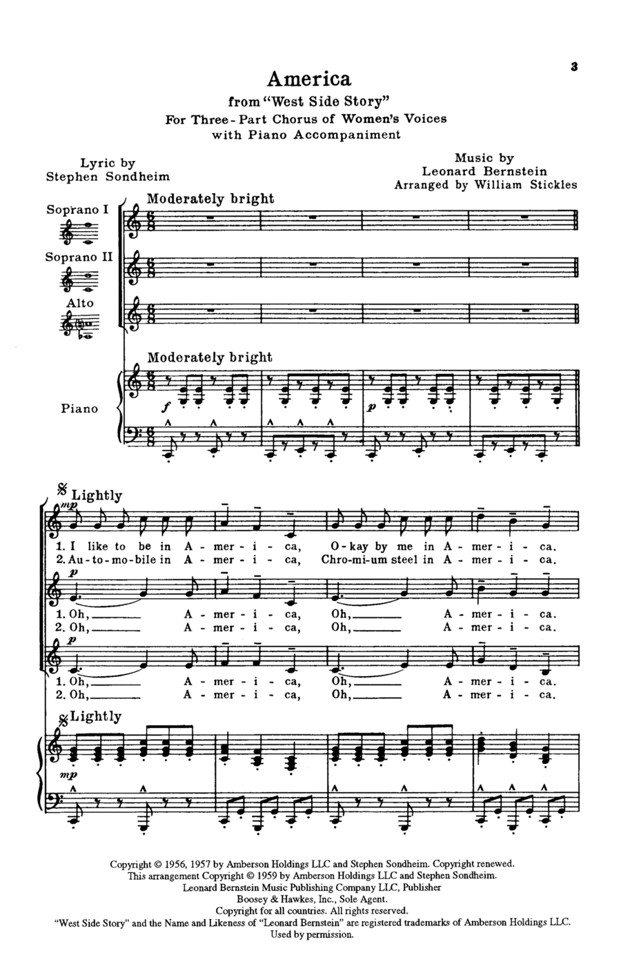 America (from West Side Story) (arr. William Stickles)