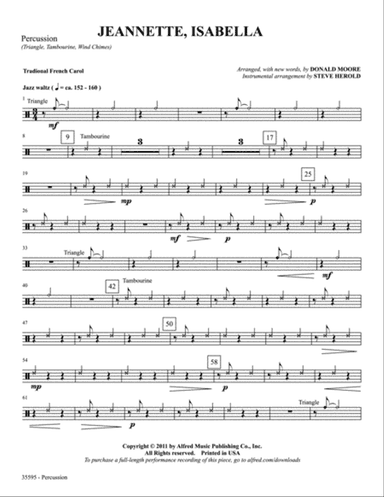 Jeannette, Isabella: 1st Percussion