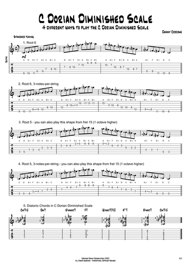 C Dorian Diminished Scale (4 Ways to Play)
