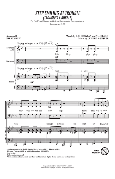 Keep Smiling At Trouble (Trouble's A Bubble) (arr. Kirby Shaw)