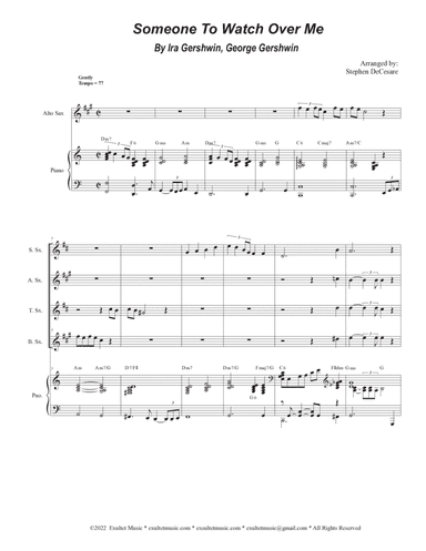 Someone To Watch Over Me (Saxophone Quartet and Piano)