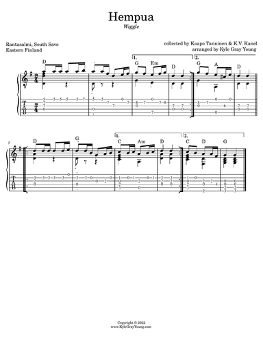 Hempua (Wiggle) (guitar tab)
