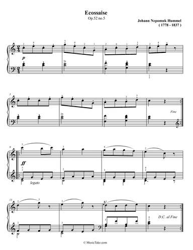 Hummel Ecossaise Op.52 No.5