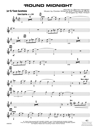 'Round Midnight: B-flat Tenor Saxophone