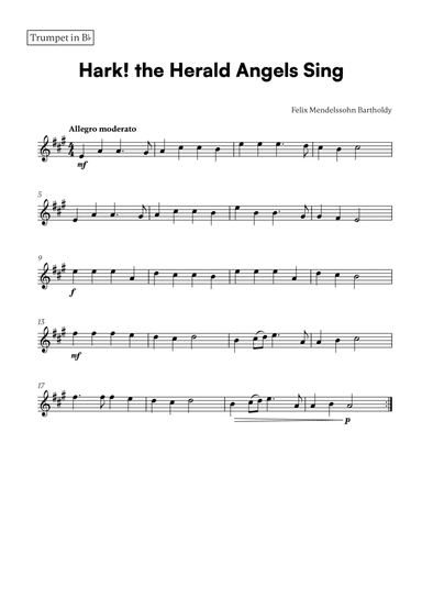 Hark! the Herald Angels Sing (for Trumpet)