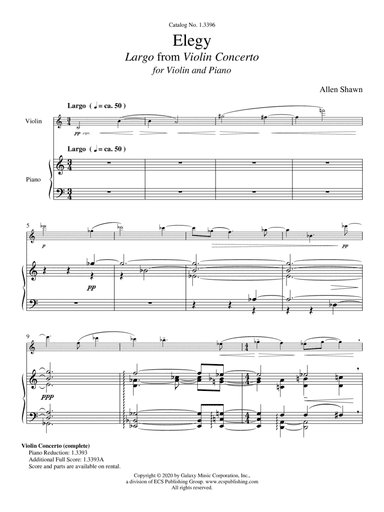 Elegy: Largo from Violin Concerto