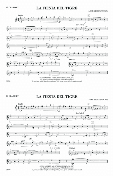 La Fiesta Del Tigre: 1st B-flat Clarinet