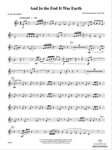 And in the End It Was Earth: 3rd B-flat Trumpet