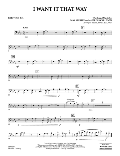 I Want It That Way (arr. Michael Brown) - Baritone B.C.