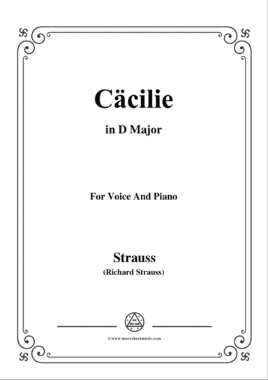 Richard Strauss-Cäcilie in D Major,for Voice and Piano