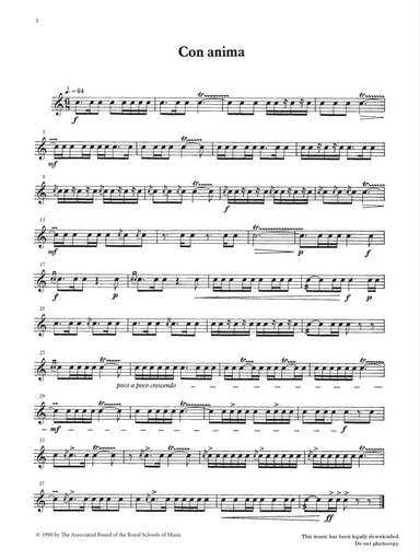 Con anima from Graded Music for Snare Drum, Book III