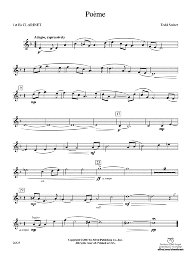 Poeme: 1st B-flat Clarinet