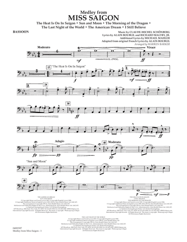 Medley from Miss Saigon (arr. Warren Barker) - Bassoon