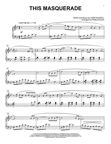 This Masquerade (arr. Phillip Keveren)