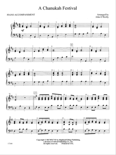 A Chanukah Festival: Piano Accompaniment
