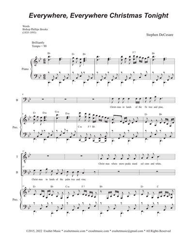 Everywhere, Everywhere Christmas Tonight (2-part choir - (TB)