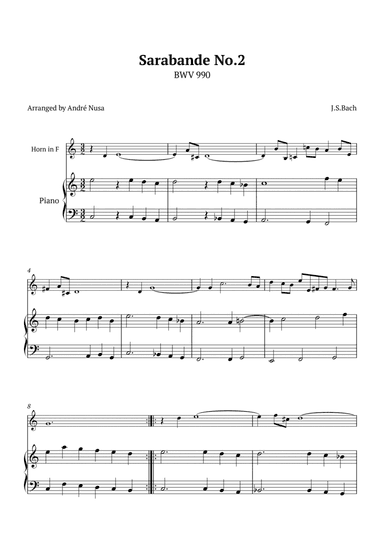 Sarabande No.2 BWV 990