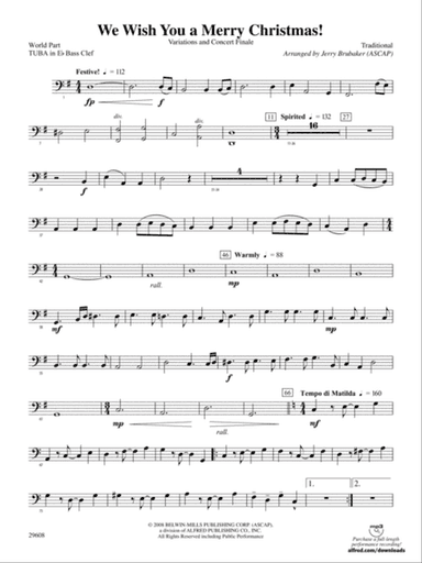 We Wish You a Merry Christmas!: (wp) E-flat Tuba B.C.
