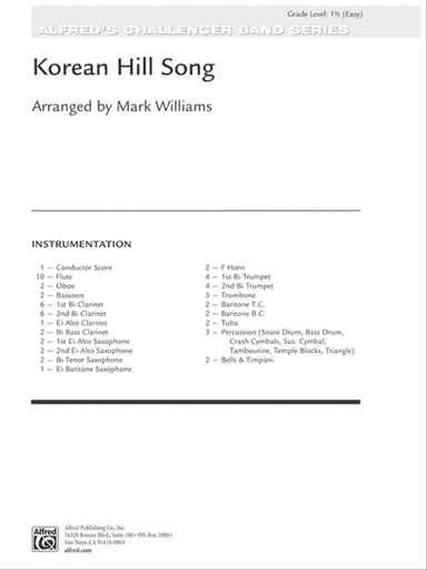 Korean Hill Song: Score