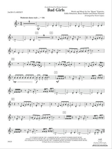Bad Girls: 2nd B-flat Clarinet