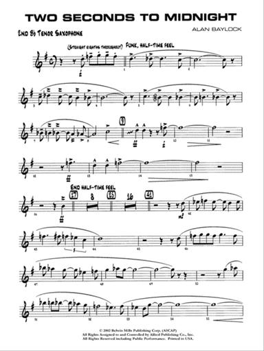 Two Seconds to Midnight: 2nd B-flat Tenor Saxophone