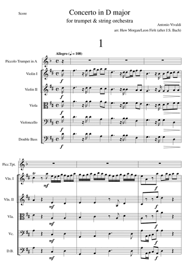 Concerto in D major for piccolo trumpet and string orchestra