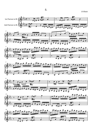 Bach: Invention 5 for two clarinets