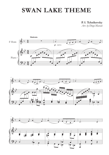 Swan Lake Theme for Horn and Piano