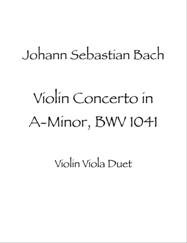 Violin Concerto in A minor, BWV 1041