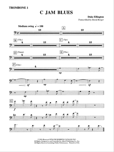 C Jam Blues: 1st Trombone