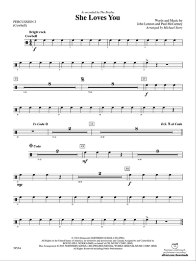 She Loves You: 3rd Percussion