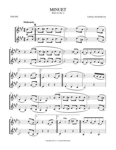 Minuet, WoO 10, No. 2