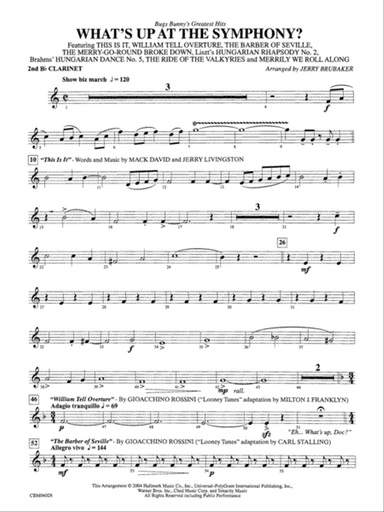 What's Up at the Symphony? Bugs Bunny's Greatest Hits (Medley): 2nd B-flat Clarinet