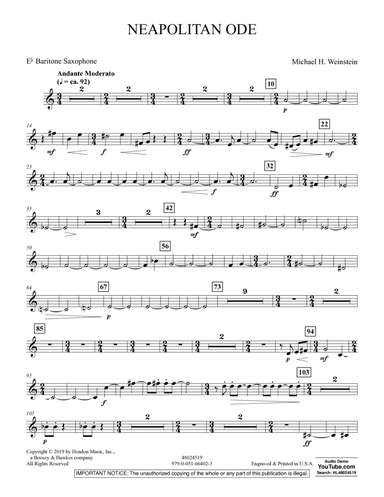 Neapolitan Ode - Eb Baritone Saxophone