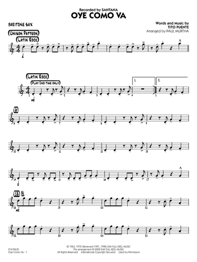 Oye Como Va (arr. Paul Murtha) - Baritone Sax