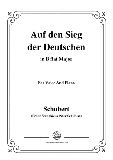 Schubert-Auf den Sieg der Deutschen,in B flat Major,for Voice,2 Violins&Cello