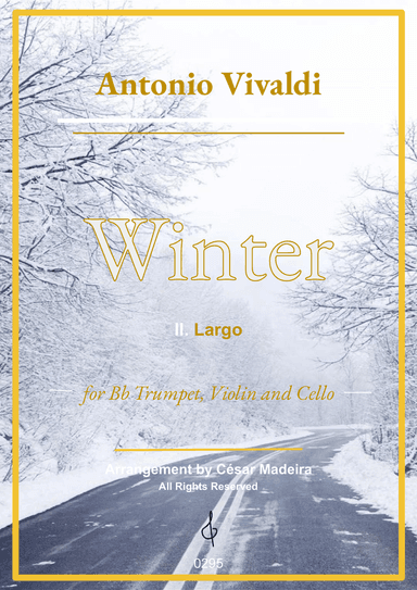 Winter by Vivaldi - Bb Trumpet, Violin and Cello - II. Largo (Full Score) - Score Only