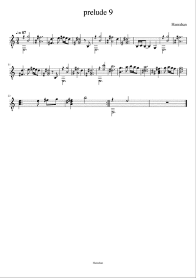 Prelude no.9 for classical guitar
