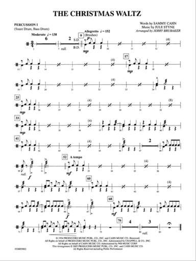 The Christmas Waltz: 1st Percussion