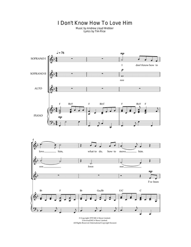 I Don't Know How To Love Him (from Jesus Christ Superstar) (arr. Jeremy Birchall)