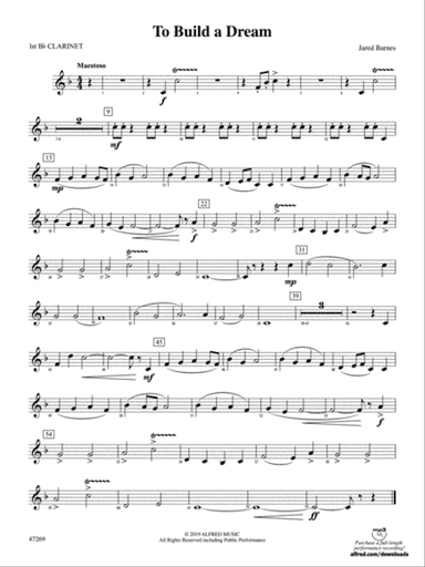 To Build a Dream: 1st B-flat Clarinet
