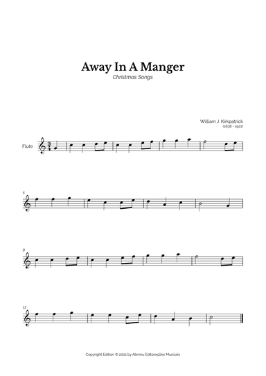 Away In A Manger for Easy Flute Solo