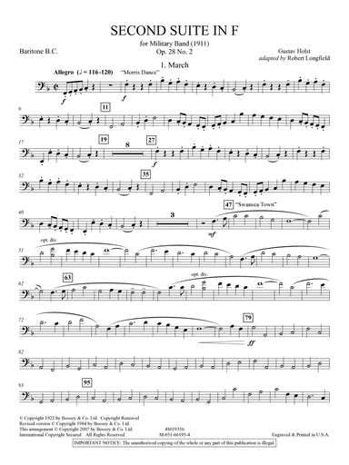Second Suite in F (arr. Robert Longfield) - Baritone B.C.