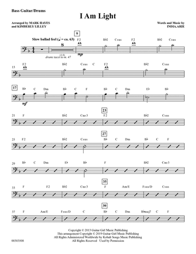 I Am Light (arr. Mark Hayes and Kimberly Lilley) - Bass/Drums