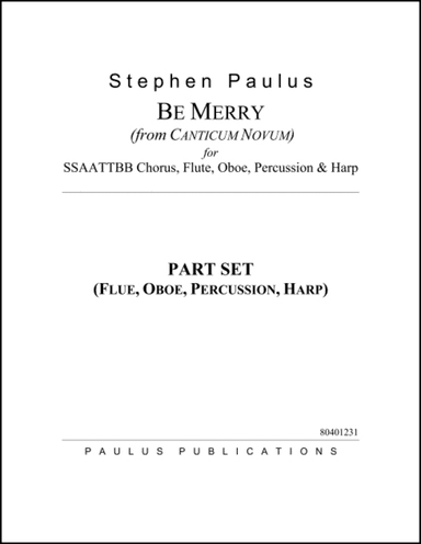 Be Merry (from Canticum Novum) - PARTSFlute, Oboe, Percussion & Harp