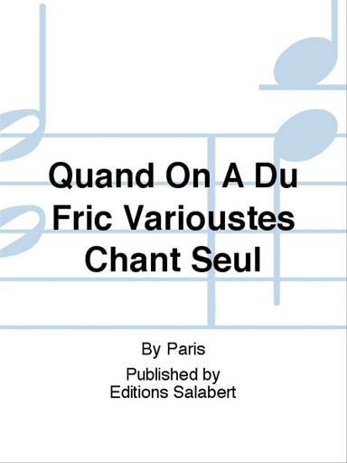 Quand On A Du Fric Varioustes Chant Seul