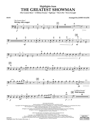 Highlights from The Greatest Showman (arr. James Kazik) - Bass