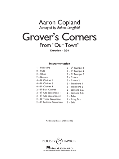 Grover's Corners (from Our Town) (arr. Robert Longfield) - Conductor Score (Full Score)
