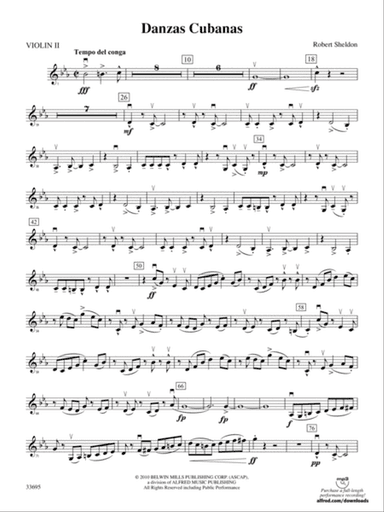 Danzas Cubanas: 2nd Violin
