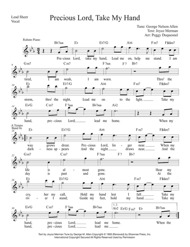 Precious Lord Take My Hand